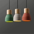 Verthara Nordic LED Pendant Light – Indoor Hanging Fixture – Cement-Wood Design - Adjustable Wire Length - Vintage Style - E27 Base