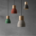 Verthara Nordic LED Pendant Light – Indoor Hanging Fixture – Cement-Wood Design - Adjustable Wire Length - Vintage Style - E27 Base