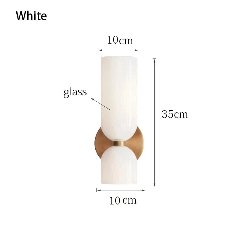 Verthara Nordic Minimalist Glass Wall Light - Wall Mounted - E14 LED Included - Electroplated Copper - Indoor Use - Available In Dark Gray, White, Blue