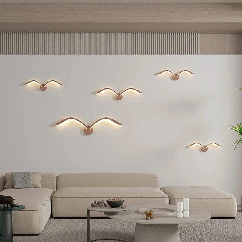 Verthara Nordic Style Bird LED Wall Lamp - 50CM Modern Iron Acrylic Wall Sconce