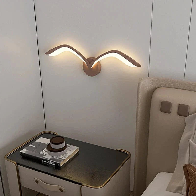 Verthara Nordic Style Bird LED Wall Lamp - 50CM Modern Iron Acrylic Wall Sconce White