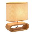Verthara Nordic Table Lamp With Wood Base – Cloth Lampshade - E27 Bulb - Stylish Design - Ideal For Bedside - Desk - Living Room Lighting