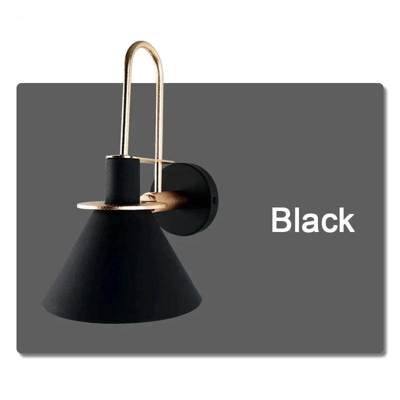 Verthara Nordic Wall Sconce with 350° Rotation and Rotary Switch for Bedroom and Hallway Lighting - Hardwired Wall Lamp Cool White(5500-7000K) / Black