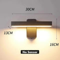 Verthara PIR Motion Sensor Outdoor Wall Light - Rotatable Design - IP65 Waterproof - Warm White - Adjustable Length - Aluminium And Glass Warm White / L30cm No Sensor-18W