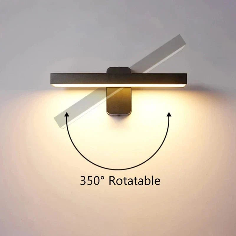 Verthara PIR Motion Sensor Outdoor Wall Light - Rotatable Design - IP65 Waterproof - Warm White - Adjustable Length - Aluminium And Glass