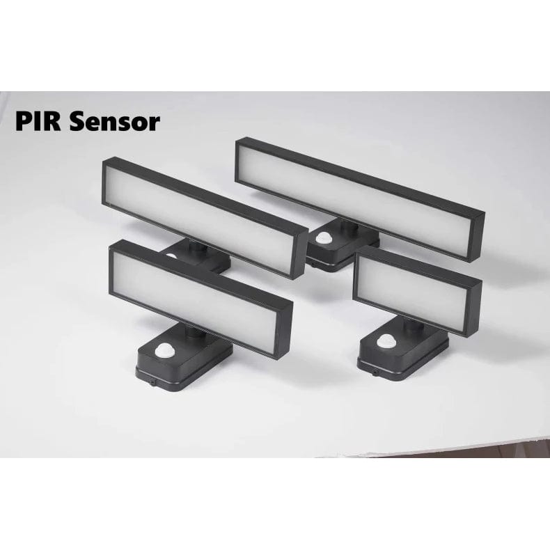 Verthara PIR Motion Sensor Outdoor Wall Light - Rotatable Design - IP65 Waterproof - Warm White - Adjustable Length - Aluminium And Glass