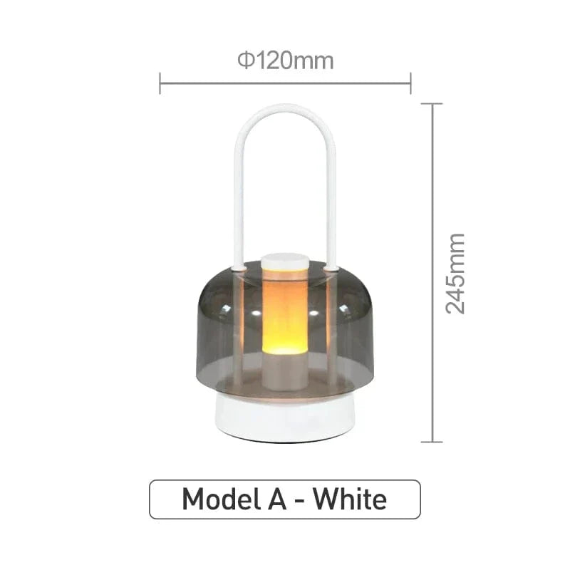 Verthara Rechargeable LED Desk Lamp - Cordless - Modern Retro Design - Portable - Touch Activation - Ideal For Indoor Use A-White