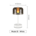 Verthara Rechargeable LED Desk Lamp - Cordless - Modern Retro Design - Portable - Touch Activation - Ideal For Indoor Use B-White
