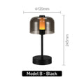 Verthara Rechargeable LED Desk Lamp - Cordless - Modern Retro Design - Portable - Touch Activation - Ideal For Indoor Use B-Black