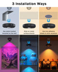 Verthara Rechargeable LED Puck Lights With Magnetic Mount – RGB Colour Temperature - Adjustable Brightness - Indoor Art Lighting - Remote Control