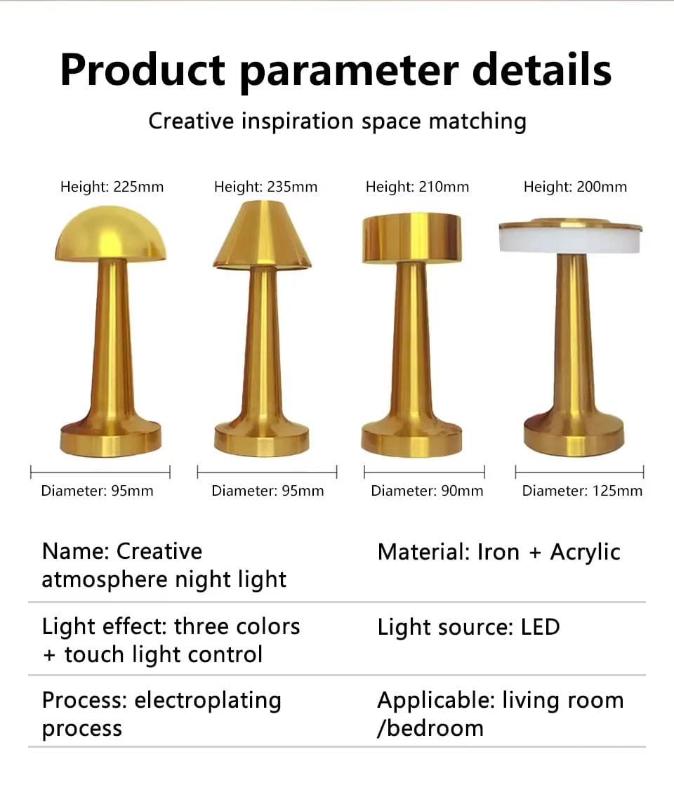 Verthara Rechargeable LED Table Lamp – Cordless - Touch Dimming - Modern Design - 3 Colour Temperatures - Portable For Indoor/Outdoor Use