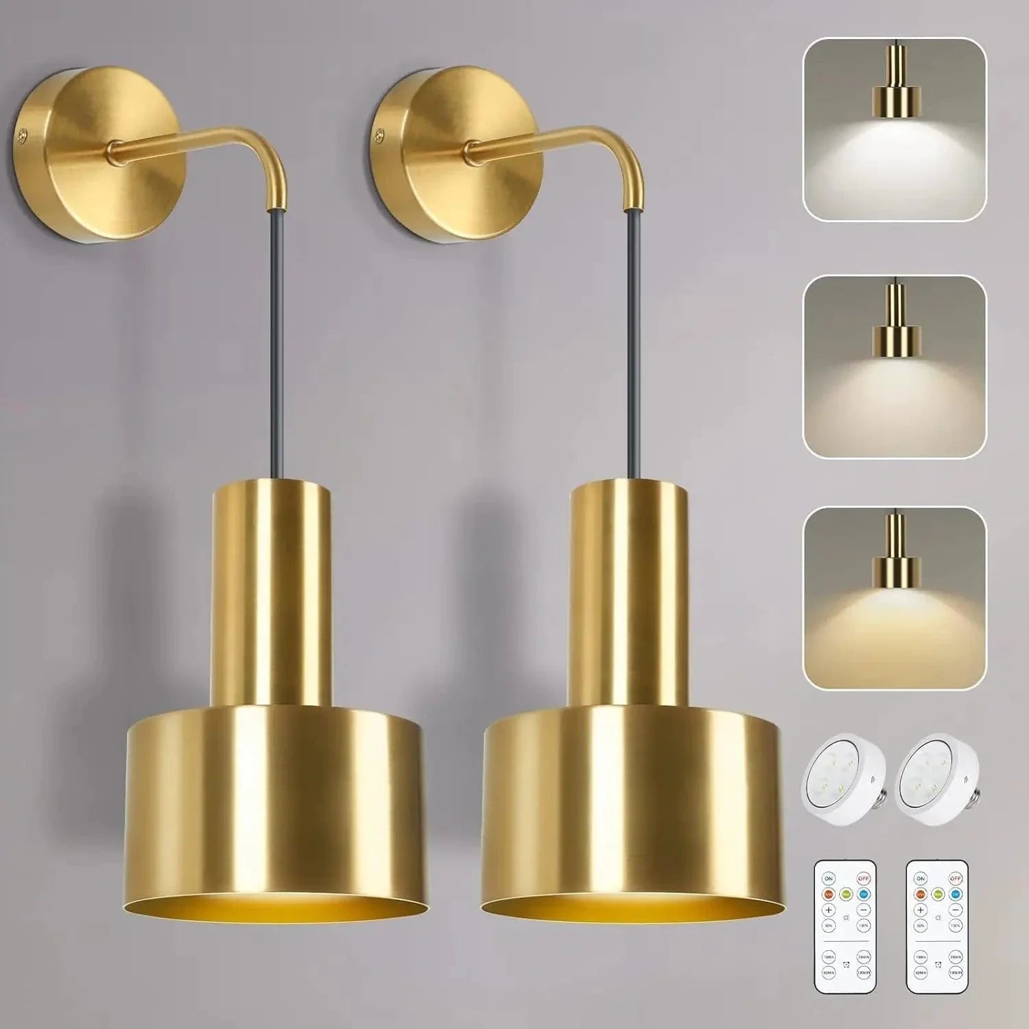 Verthara Remote Control Wall Lamp Gold / 2 PCS