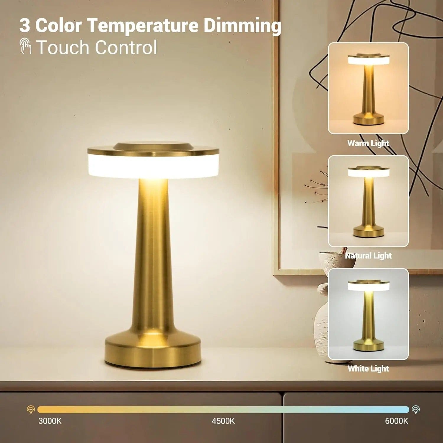 Verthara Retro Bar Rechargeable Table Lamp