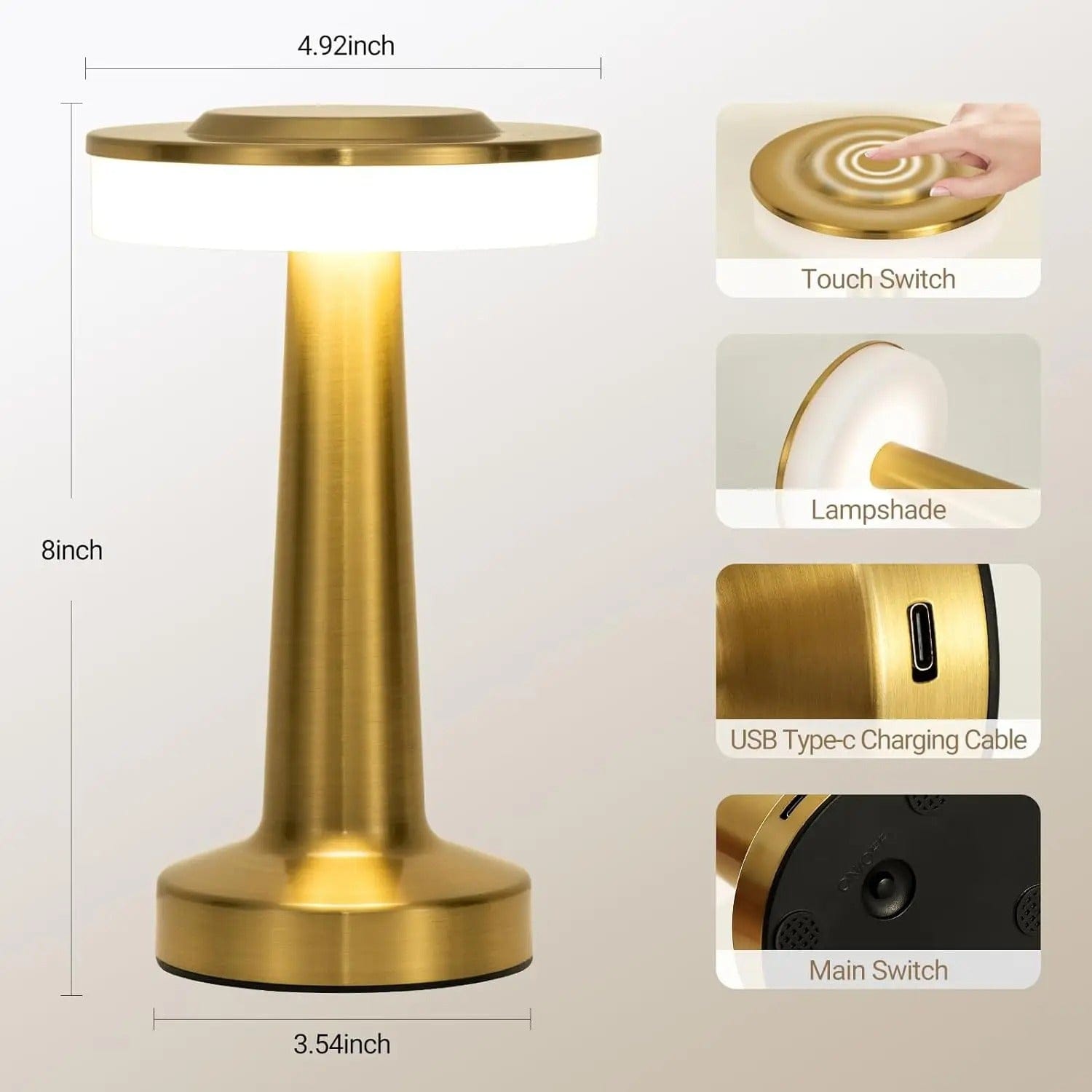 Verthara Retro Bar Rechargeable Table Lamp
