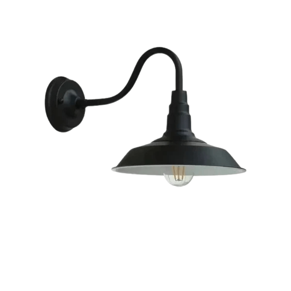 Verthara Retro LED Wall Light With E27 Socket – Waterproof - Vintage Style - Quality Wrought Iron - Multiple Colour Options - Indoor/Outdoor Use Black