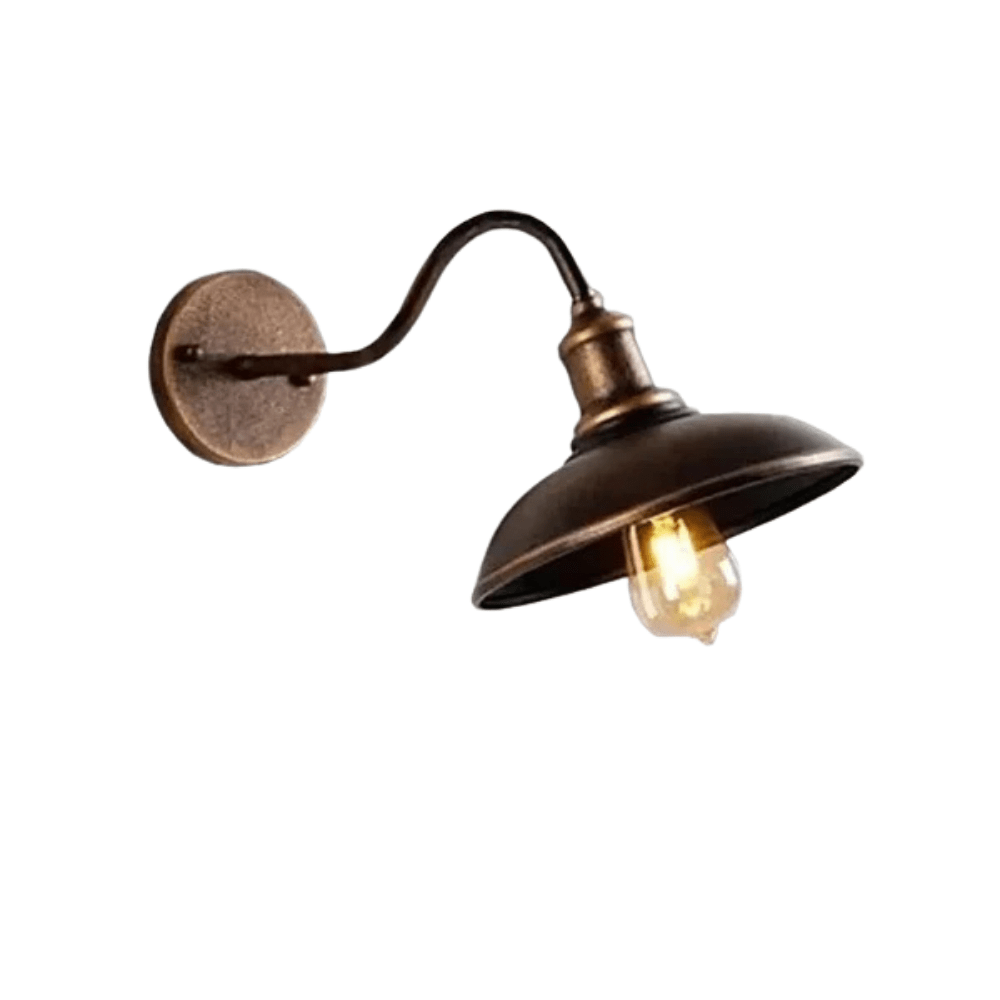 Verthara Retro LED Wall Light With E27 Socket – Waterproof - Vintage Style - Quality Wrought Iron - Multiple Colour Options - Indoor/Outdoor Use Gold 1