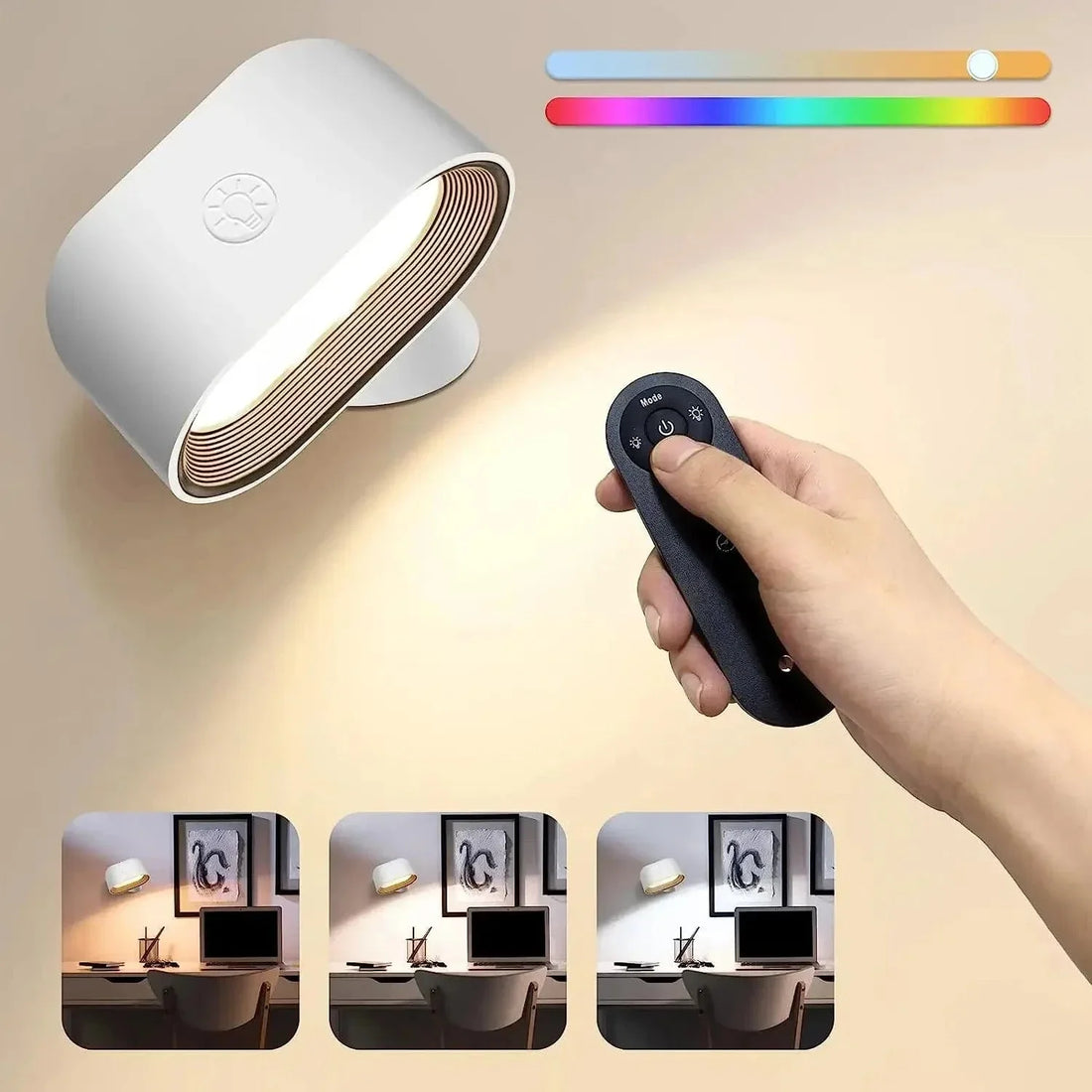 Verthara RGB Remote Control Wireless Wall Lamp