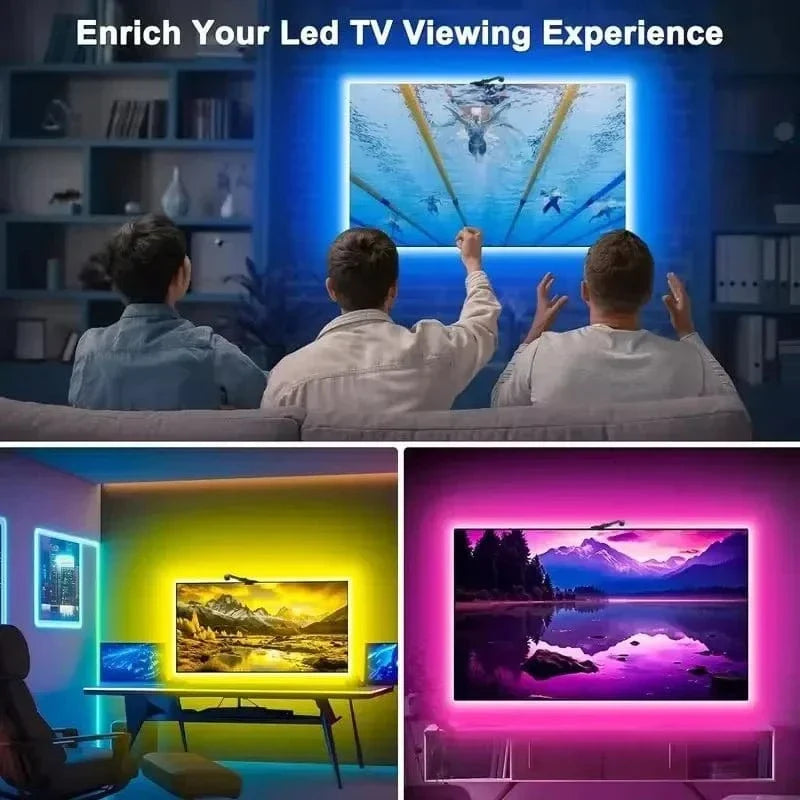 Verthara RGBIC LED Strip Light With Adhesive Mount – App Controlled - Music Sync - Colour Picking Sensor - Immersive TV Backlight