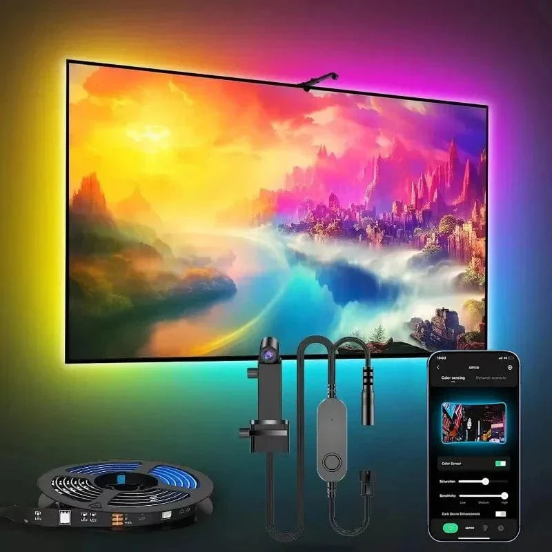 Verthara RGBIC LED Strip Light With Adhesive Mount – App Controlled - Music Sync - Colour Picking Sensor - Immersive TV Backlight