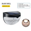 Verthara Solar Fence Light - 6 LED - Auto On/Off with Light Sensor Black-warm white