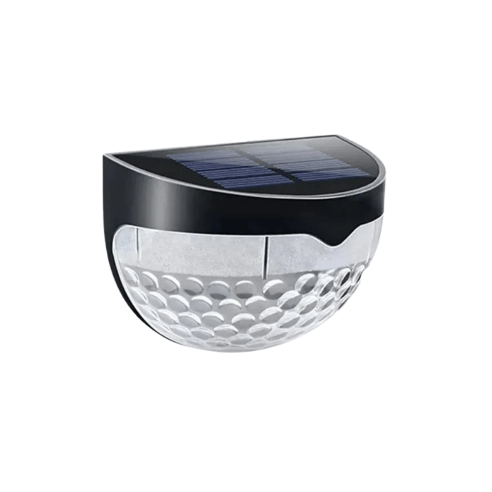 Verthara Solar Fence Light - 6 LED - Auto On/Off with Light Sensor Black-warm white