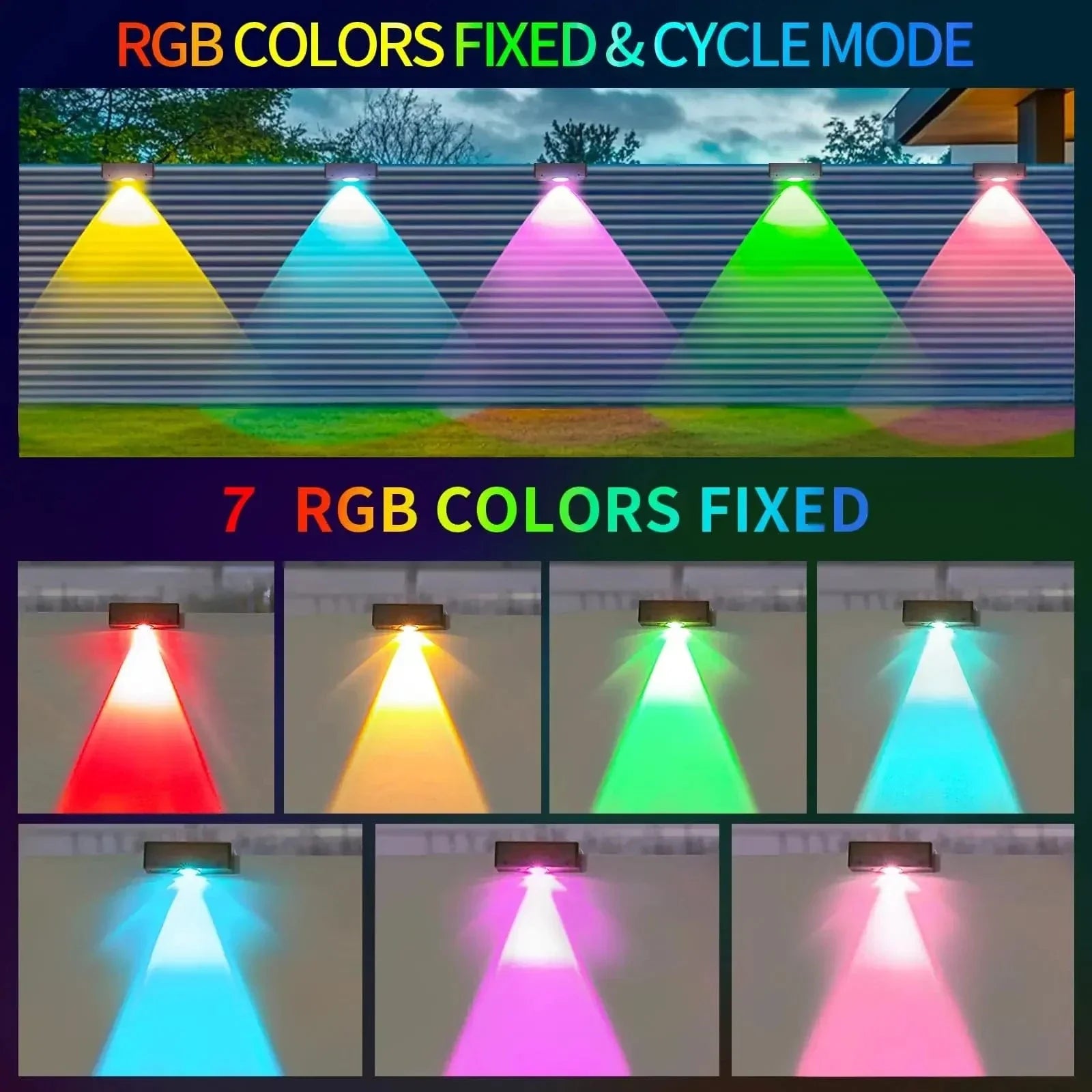 Verthara Solar Fence Lights, LED Bright Lens