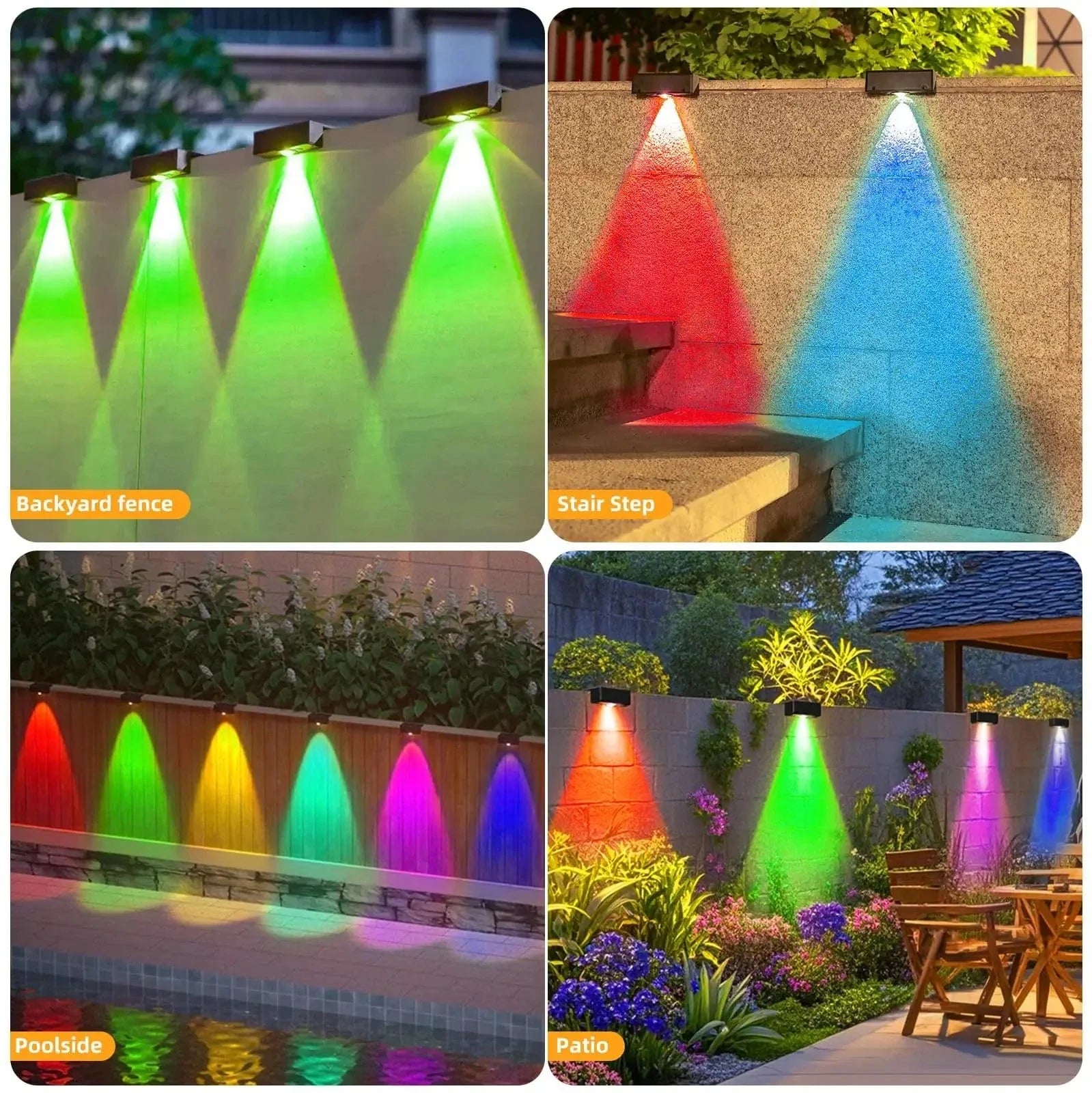 Verthara Solar Fence Lights, LED Bright Lens