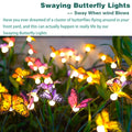 Verthara Solar Garden Light With 8 Modes – Outdoor Decorative Lamp - Durable - Weather Resistant - Unique Butterfly Design