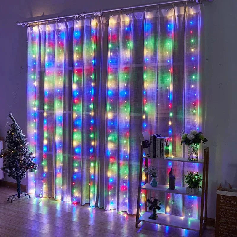 Verthara Solar LED Curtain Light - Copper Wire String Lights