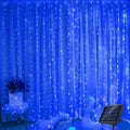 Verthara Solar LED Curtain Light - Copper Wire String Lights Blue Light / 3x2m 200LEDs