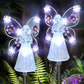 Verthara Solar LED Garden Light - Angel Design - Waterproof - Outdoor Decorative - Automatic On/Off - Durable Stainless Steel 2pc