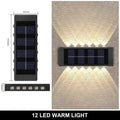 Verthara Solar LED Outdoor Wall Light – Waterproof - Auto On/Off - Warm White - Durable ABS - Easy Installation - IP65 Rated 12LED warm