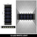 Verthara Solar LED Outdoor Wall Light – Waterproof - Auto On/Off - Warm White - Durable ABS - Easy Installation - IP65 Rated 12LED white