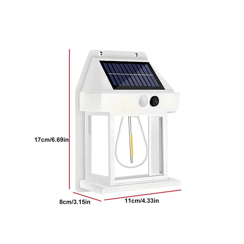 Verthara Solar LED Outdoor Wall Light With Motion Sensor – Energy-Efficient - Waterproof - Warm Light - Three Lighting Modes - Ideal For Gardens