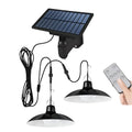 Verthara Solar LED Pendant Light With Remote Control – Waterproof - Double-Head Chandelier - Adjustable Colour Temperature - Indoor/Outdoor Use 2Head(Normal Type) / Warm White