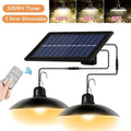 Verthara Solar LED Pendant Light With Remote Control – Waterproof - Double-Head Chandelier - Adjustable Colour Temperature - Indoor/Outdoor Use