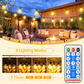 Verthara Solar LED String Lights – 20m - G40 Bulbs - Waterproof - Dimmable - USB & Solar Charging - 8 Lighting Modes - Ideal For Outdoor Decoration Default