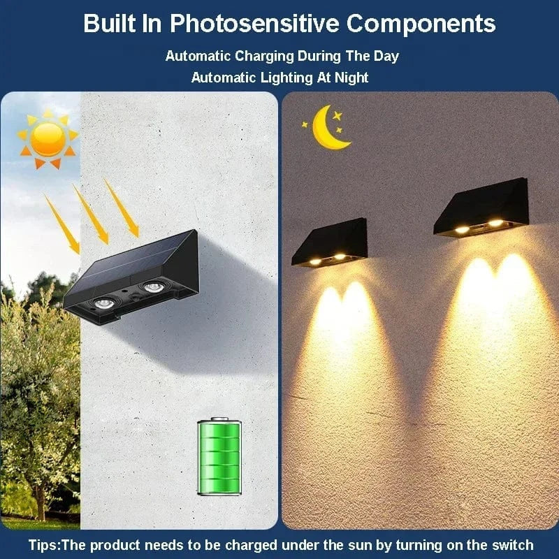 Verthara Solar Outdoor LED Wall Lamp