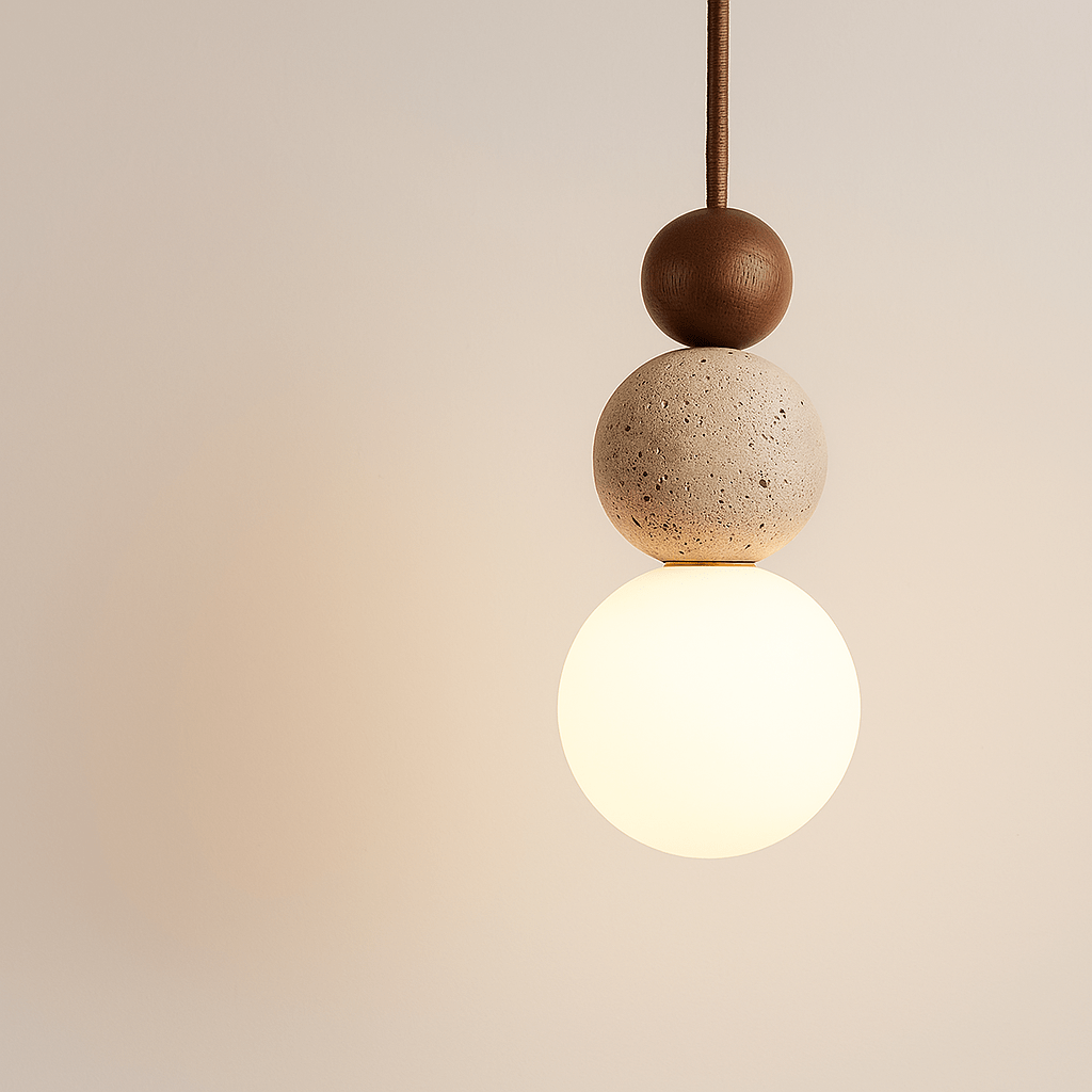 Verthara Stone Pendant Lamp Walnut Color / Warm light 3000K