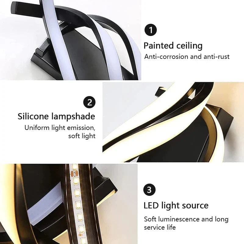 Verthara Triple Curved LED Wall Light