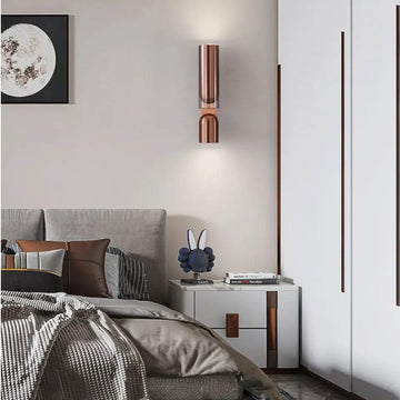 Verthara Vintage Glass Wall Sconce with Rotatable Design for Indoor Bedroom and Aisle Lighting – Available in Black, Rose Gold, Coppery Warm White (2700-3500K) / Rose Gold