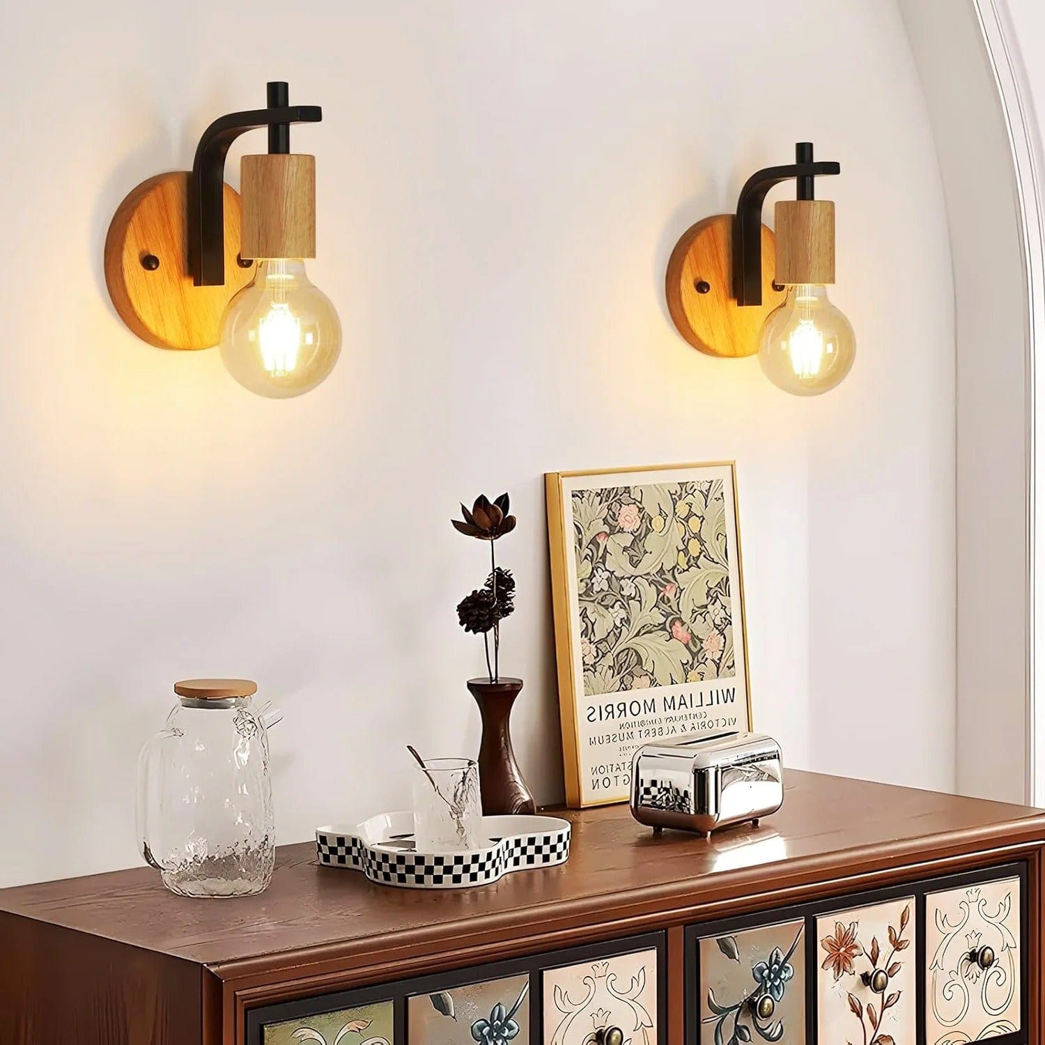 Verthara Vintage Iron Wall Sconces – Surface Mounted Wall Lights – Industrial Style - E27 Base - Indoor Lighting - Durable Iron Construction