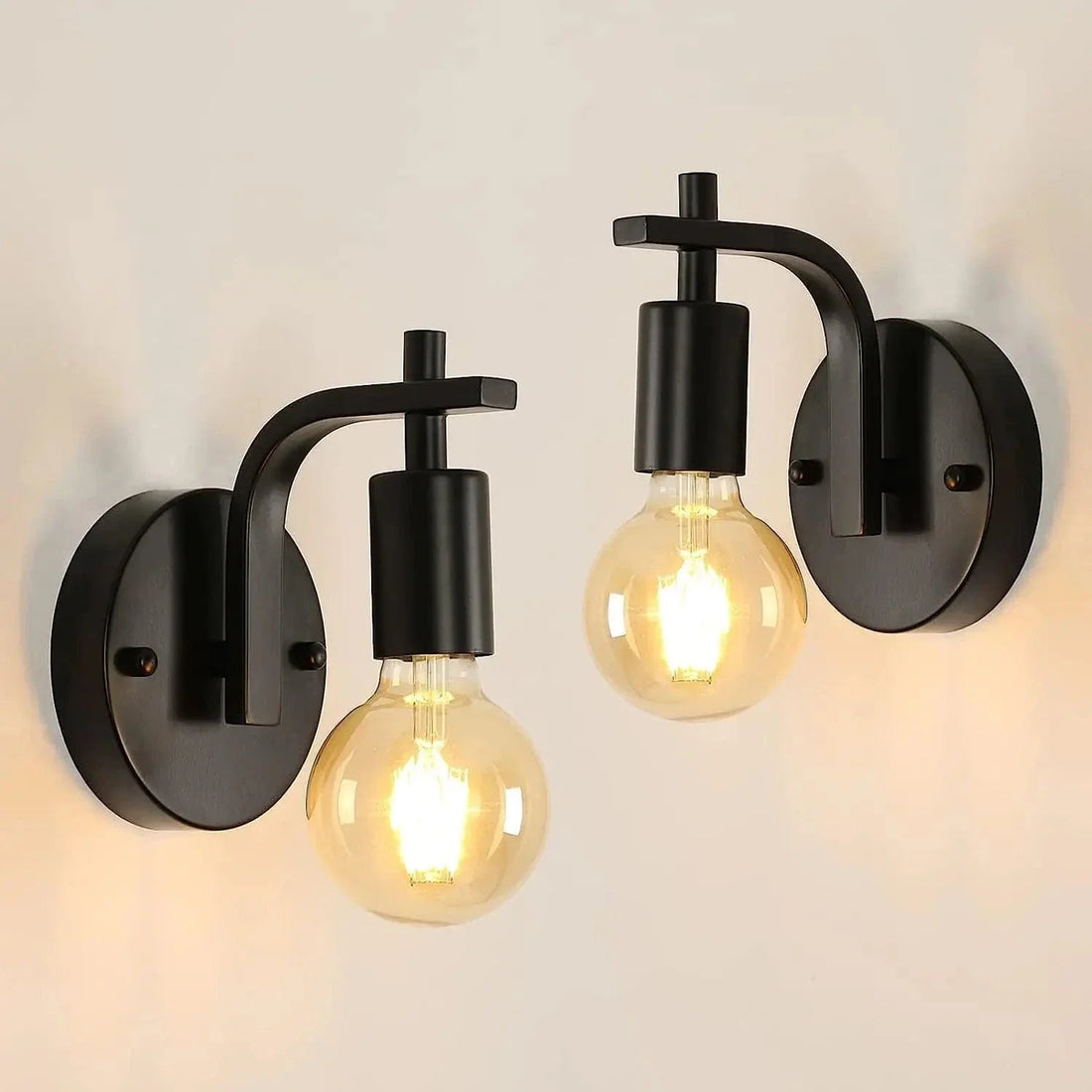 Verthara Vintage Iron Wall Sconces – Surface Mounted Wall Lights – Industrial Style - E27 Base - Indoor Lighting - Durable Iron Construction