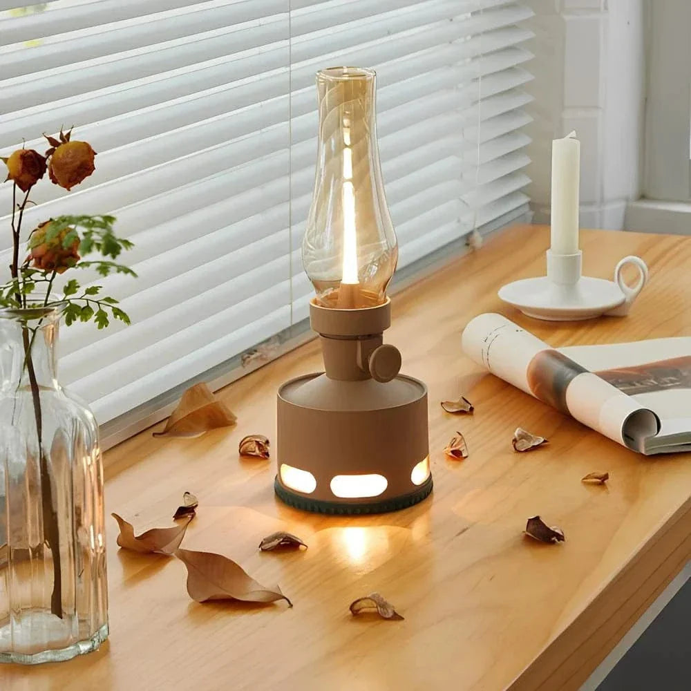 Verthara Vintage LED Lantern Rechargeable Table Lamp